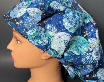 Blue Moon Bouffant Surgical Hat Scrub Cap OR Surgeon  Dentist  Hair Covering Nurse Techs Vet Chemo RDH RockyBottomDesigns