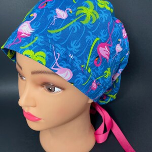 Pink Flamingos Surgical Cap OR Surgeon Hat Ponytail Scrub Caps Nurses ICU Hair Cover  Washable RDH XRay Techs Cath Lab RockyBottomDesigns
