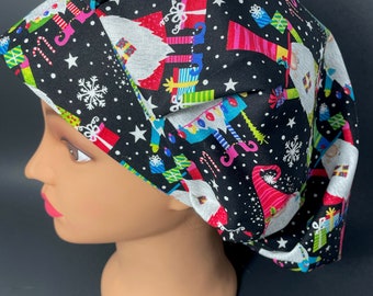 Christmas Gnomes Bouffant Surgical Hat Scrub Cap OR Surgeon  Dentist  Hair Covering Nurse Techs Vet Chemo RDH RockyBottomDesigns