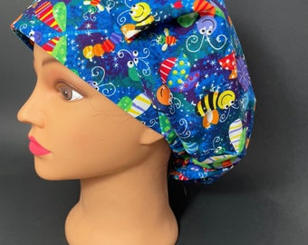 Don't Bug Me Bouffant Surgical Hat Scrub Cap OR Surgeon Nurse Cap CST Techs Vet Chemo RDH