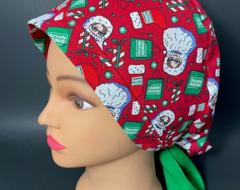 Christmas Ponytail Scrub Hat, The Office Theme, Surgical Cap