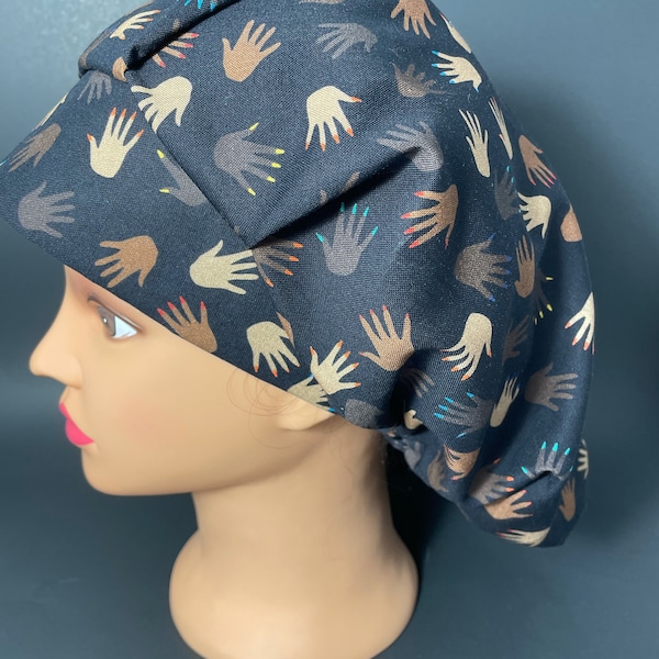 Helping Hands Bouffant Surgical Hat Scrub Cap OR Surgeon Dentist Hair Covering Nurses  Techs Vet RDH RockyBottomDesigns