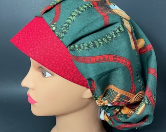 Santas Sleigh Christmss Bouffant Surgical Hat