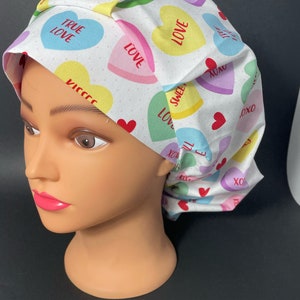 Gesprek Harten Valentijnsdag Chirurgische Bouffant Scrub Hoed OF Chirurg Scrub Cap RDH Gezondheidszorg Chef Tandverpleegkundige RockyBottomDesigns
