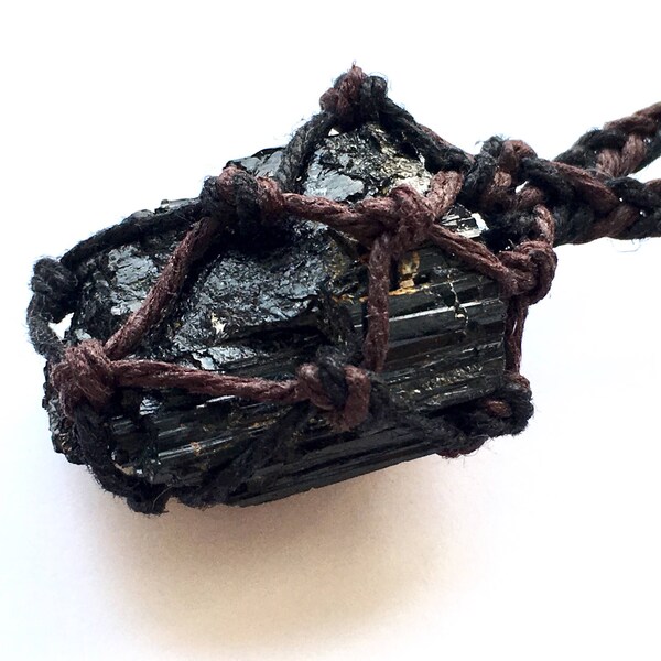 Turmalin Halskette, Crystal Halskette, Kristall-Heilung-Halskette, schwarz Halskette, Herren Halskette, Jubiläumsgeschenk, vegane Kette (35)