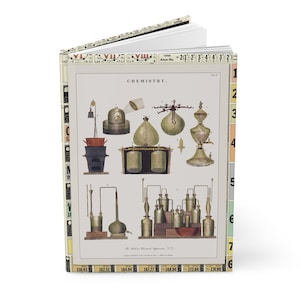 Antique Chemical Charts Hardcover Journal Matte, Vintage Encyclopaedia Londinensis Plates, Science Notebook Sketchbook, Lab Scientist Gift
