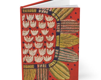 Scandinavian Style Sunflower Embroidered Journal – Matte Hardcover Notebook for Writers, Travel, Bullet Journal & Floral Diary Gift