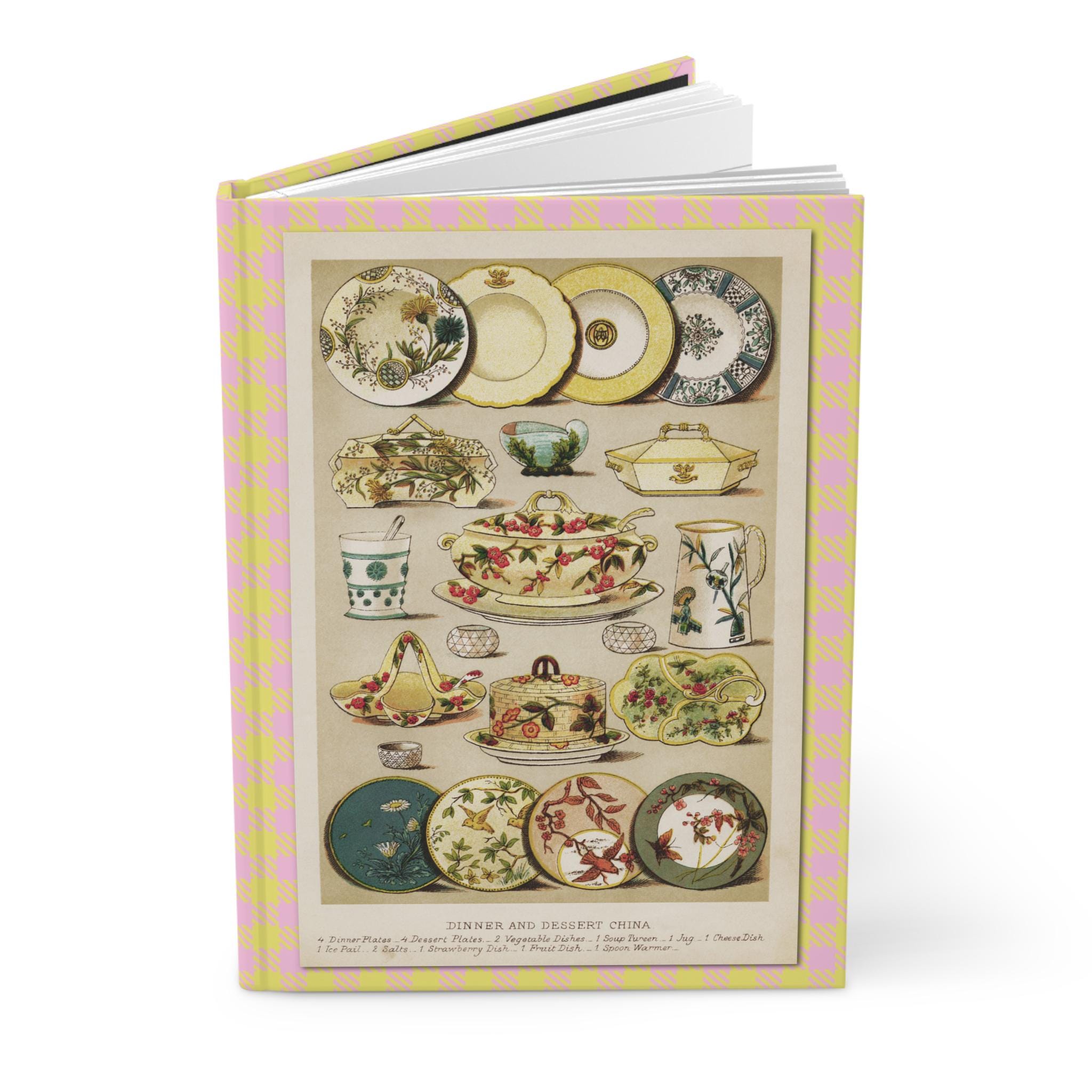 Antique Pottery Hardcover Journal Matte, Mrs Beeton Pottery, Recipe Notebook, Food Blog Planner, Cooking Journal, Recipe Book