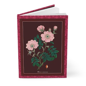 Rose Canine Hardcover Journal Matte, Antique Botanical Charts, Floral Notebook, Writing Journal, Sketchbook, Bullet Diary