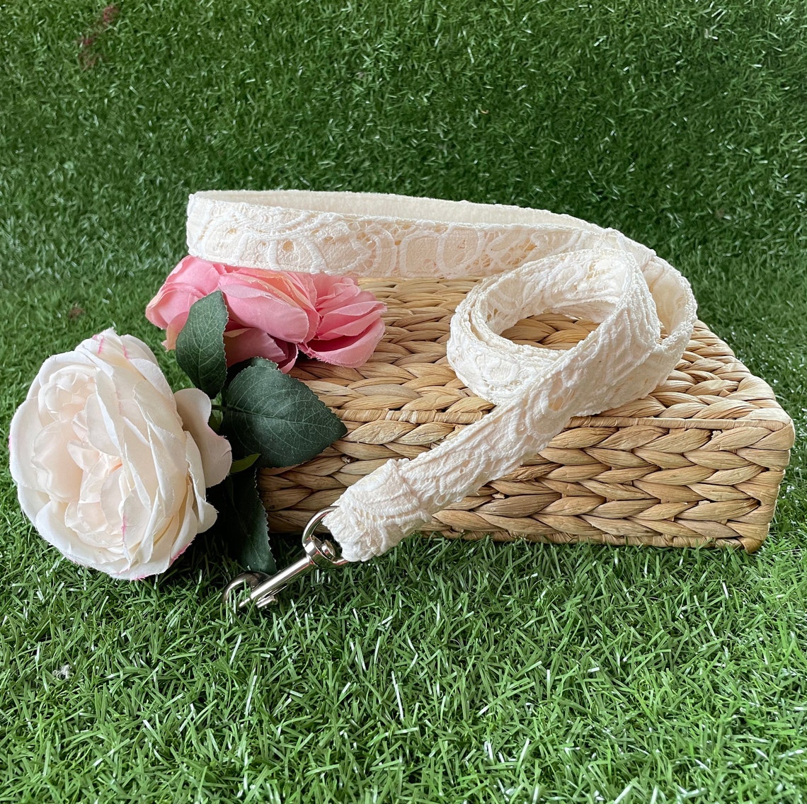 Luxury Wedding Ivory / cream lace Dog Harness with / without Etsy