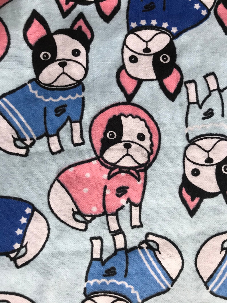 S L M XL Boston Terrier harness NEW ******* French Bulldog Adjustable Dog Harness Blue print fabric bulldog harness