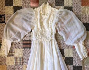70s style white dress