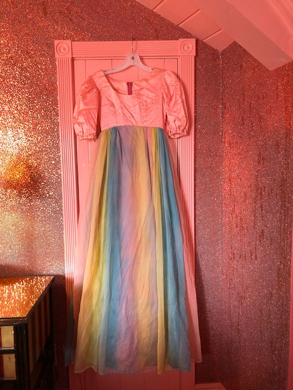 Vintage 1950s OOAK Handmade Rainbow Dream Dress