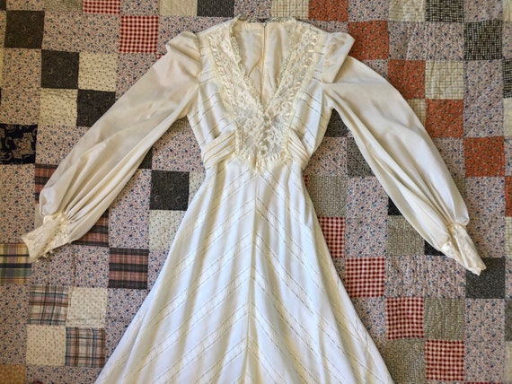 Vintage 1970s Jody T of California White Lace Maxi
