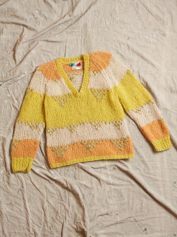 Vintage 1950s Italian Mohair Wool Nylon Fuzzy Swea