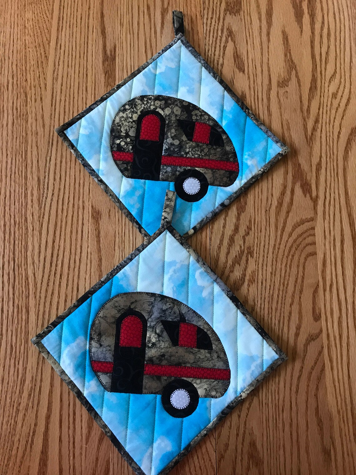 Camping Retro RV Quilted Pot Holder Set of Two. Camping Etsy