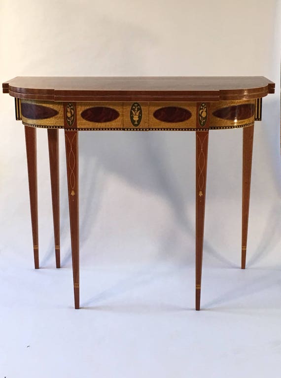 William Whitehead D Shaped Federal Card Table Etsy