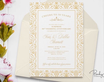 50th anniversary invitation etsy