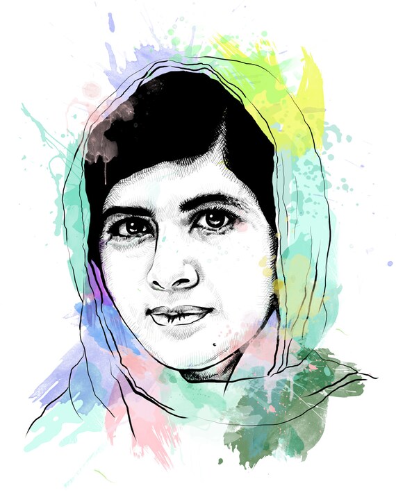 Malala Yousafzai // Portrait Art Print | Etsy