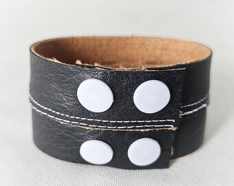 WHITE BLOOD CELLS upcycled black+ white bracelet