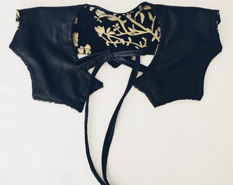 LAST DANCE black+gold floral spiderweb bat collar