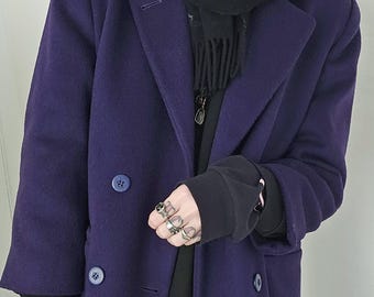 Royal purple vintage 100% wool boxy blazer by London Fog