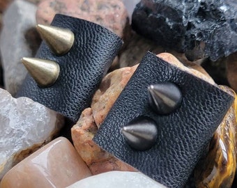 CURSED ARROWS metal spiked vegan leather unisex punk statement ring