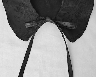 LOST WORLD black floral satin fancy collar