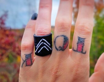 ASCENSION handstitched vegan leather sigil ring