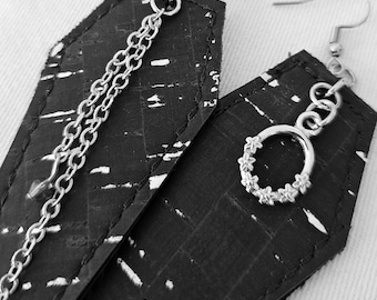 CHILDREN Of The GRAVE coffin shaped vegan leather earrings