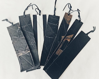 M TRAIN upcycled faux leather bookmarks