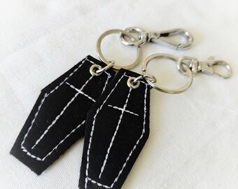 SACRIFICE faux vegan leather crucifix keyring