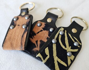 ANGRY WORLD upcycled hand-dyed keyrings