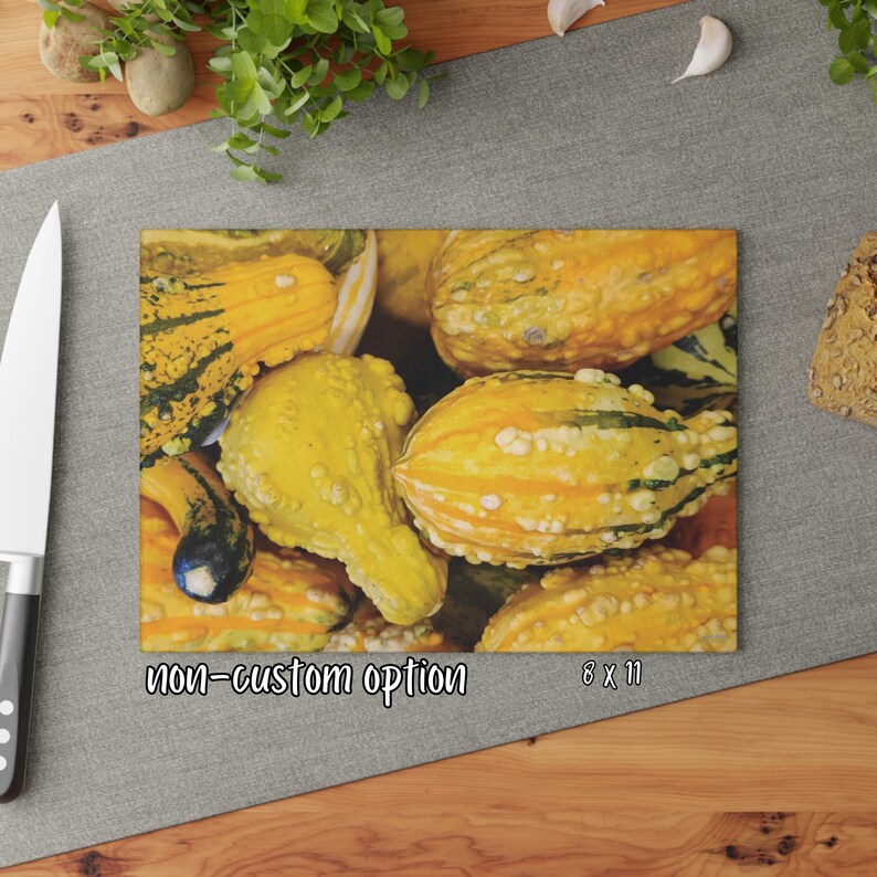 Personalized Glass Cutting Board, Fall Harvest Edition 2, Housewarming