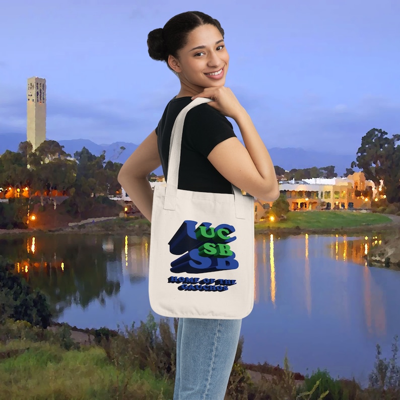 UCSB Gauchos Organic Tote Bag, UCSB School Colors Bag, Santa Barbara