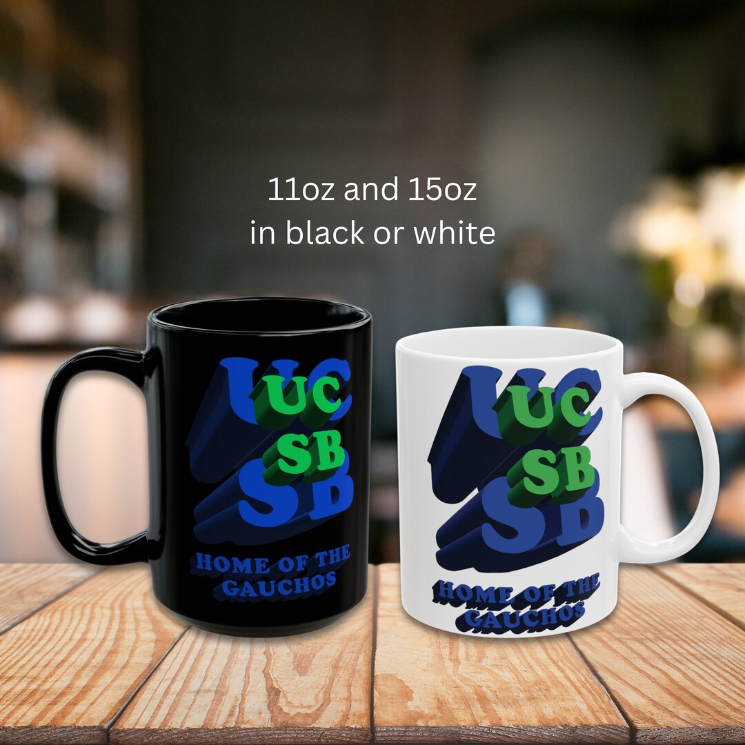 U C Santa Barbara Gauchos 11 or 15oz Mug, UCSB School Logo Mug, UCSB