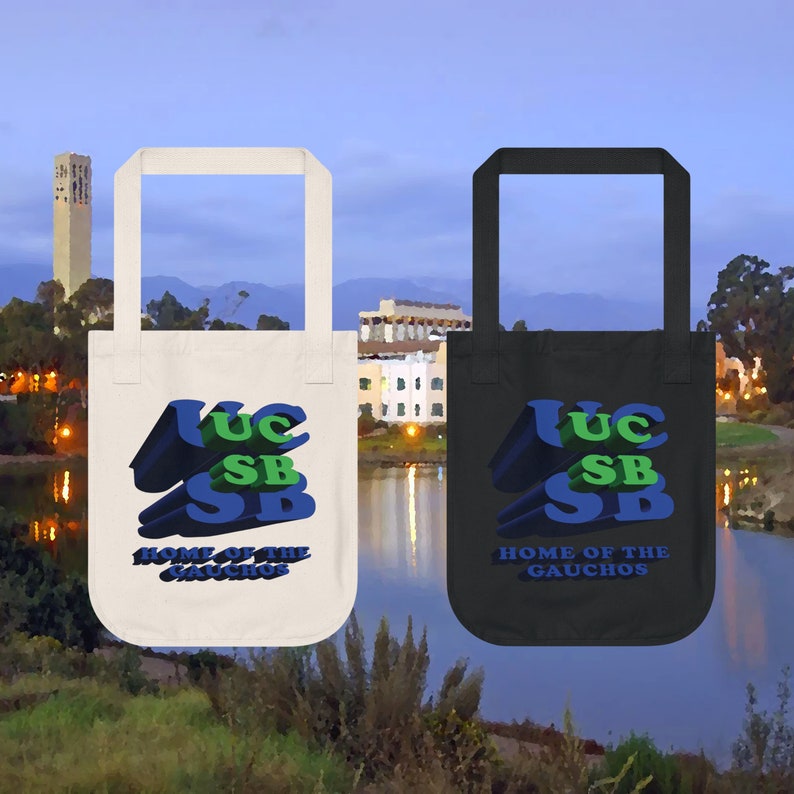 UCSB Gauchos Organic Tote Bag, UCSB School Colors Bag, Santa Barbara