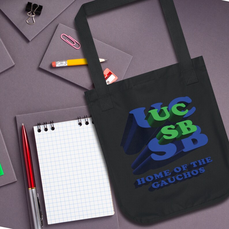 UCSB Gauchos Organic Tote Bag, UCSB School Colors Bag, Santa Barbara