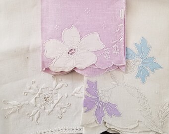 Vintage Linen Guest/Hand Towels-Set of 3