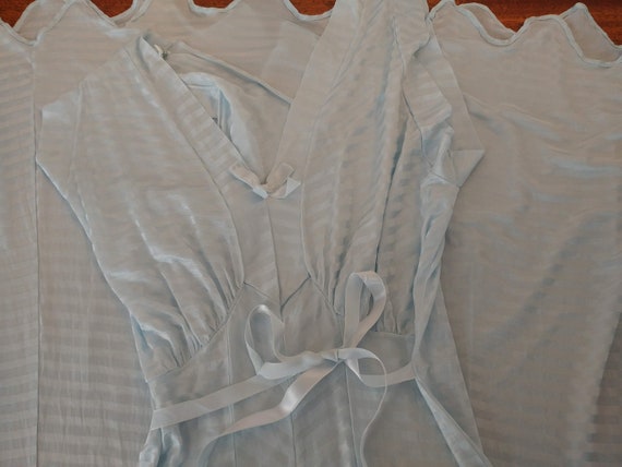 Vintage Nightgown, Baby Blue, Leno Strip,  Floor … - image 4