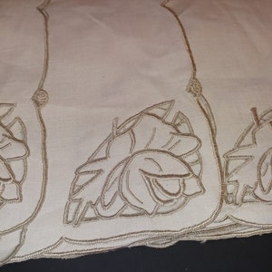 Vintage Set of 6 Placemats- Napkins- Beautiful Ecru with Embroidery, Cut-Work