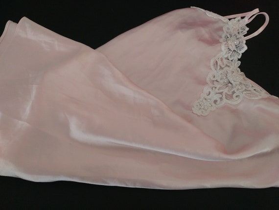 Nightgown- Slip Style in Pink with Venice Applique - image 6