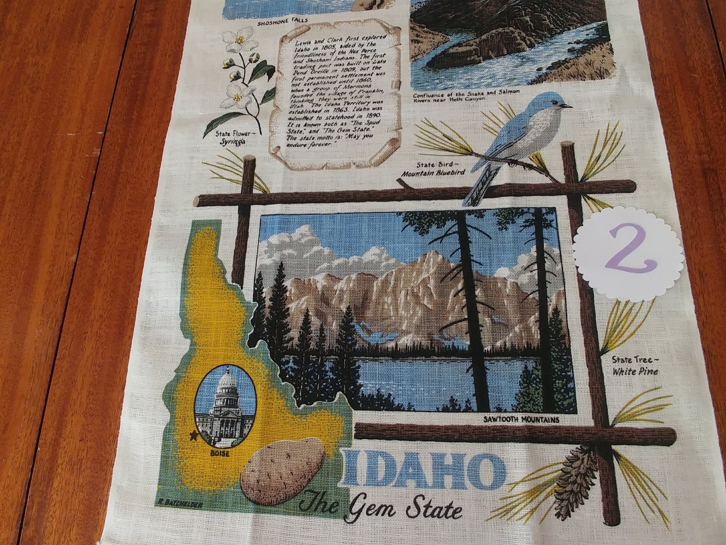 Tea Towels Vintage Souvenir State of Idaho and Boston Etsy