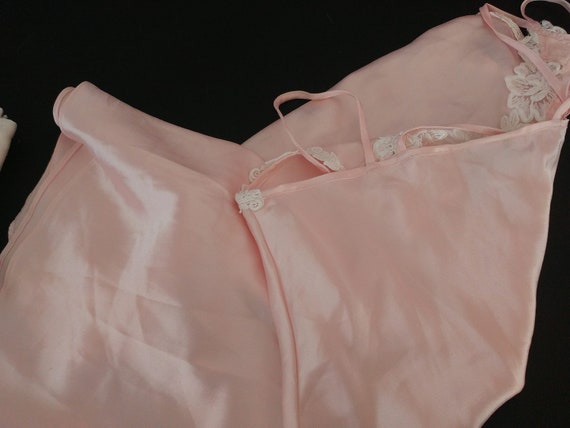 Nightgown- Slip Style in Pink with Venice Applique - image 7