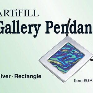 Gallery Pendant: Silver Rectangle 6mm deep GPSR image 1