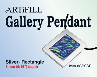 Gallery Pendant: Silver - Rectangle (8mm deep) #GPSSR