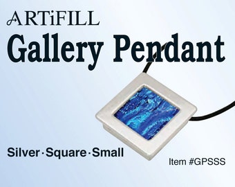 Gallery Pendant: Silver - Square - Small (8mm deep) #GPSSS