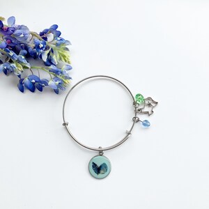 Bluebonnet jewelry Bluebonnet charm bracelet Bluebonnet bangle