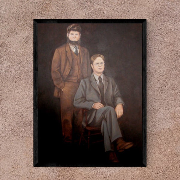 The Office Poster - Portrait of Dwight Schrute and Mose Schrute - 12x18", Poster Print