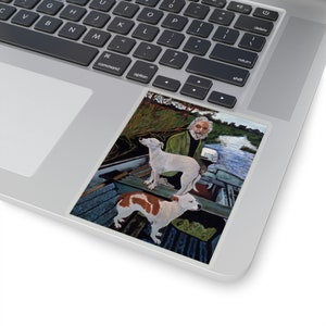 Goodfellas Laptop Sticker - Painting of Old Man with Dogs Done by Tommy&#39;s Mother - Goodfellas Sticker/Decal